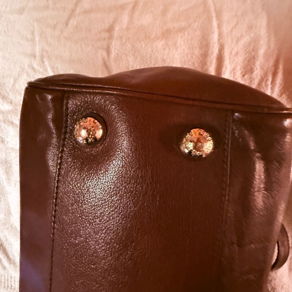 Vintage Bally Brown Leather Satchel – Structured Tote, Dual Handles - Picture 10 of 14